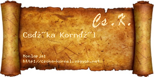Csóka Kornél névjegykártya